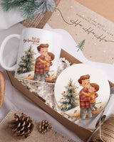 Godfather And Boy - Ceramic Mug 11oz & Coaster Gift Box - GOTShirts