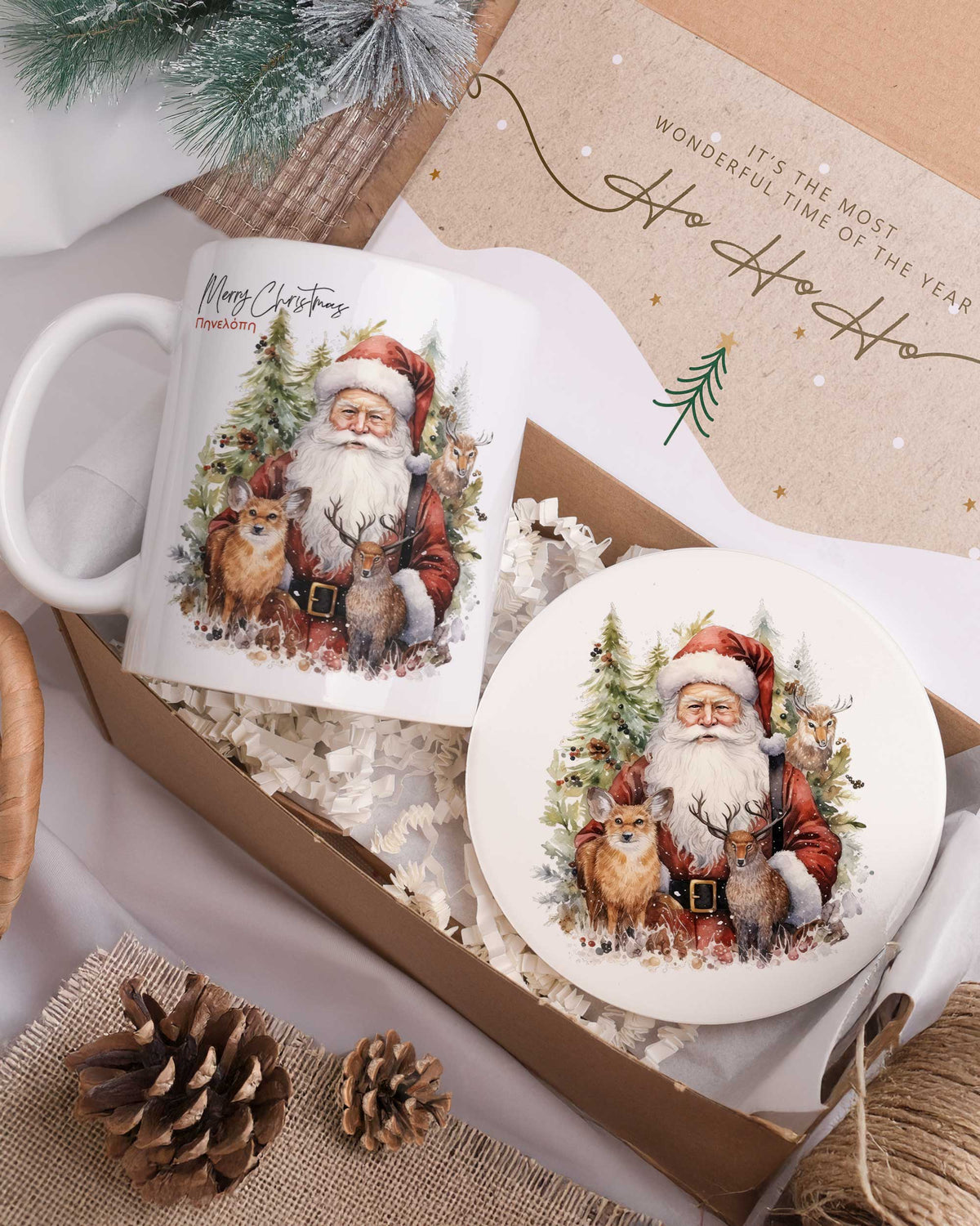 Santa Claus - Ceramic Mug 11oz & Coaster Gift Box - GOTShirts
