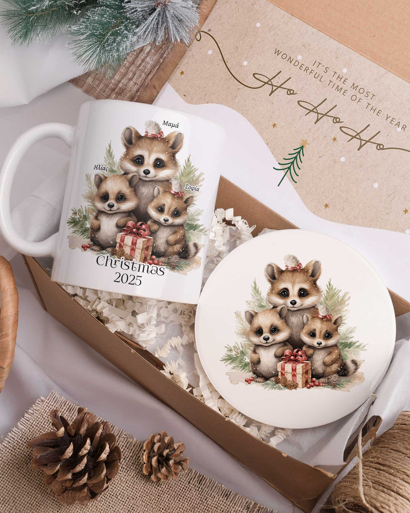 Mummy And Kids - Ceramic Mug 11oz & Coaster Gift Box - GOTShirts