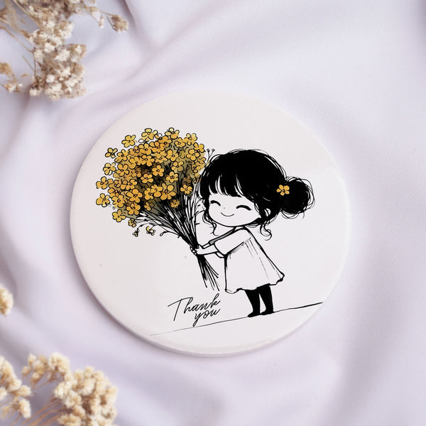 Yellow Flowers Teacher - Ceramic Mug 11oz & Coaster Gift Box - GOTShirts