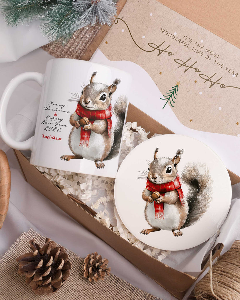 Squirrel - Ceramic Mug 11oz & Coaster Gift Box - GOTShirts