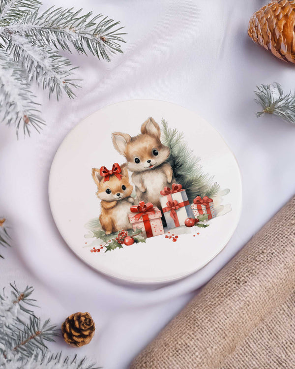 Merry Christmas Godmother - Ceramic Mug 11oz & Coaster Gift Box - GOTShirts