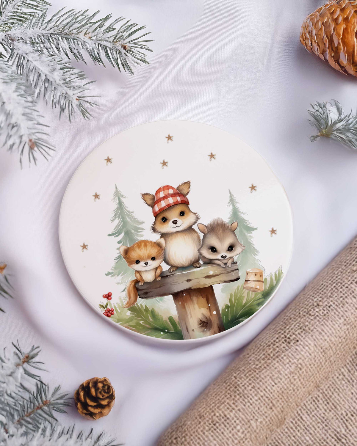 Christmas Mummy And Kids - Ceramic Mug 11oz & Coaster Gift Box - GOTShirts