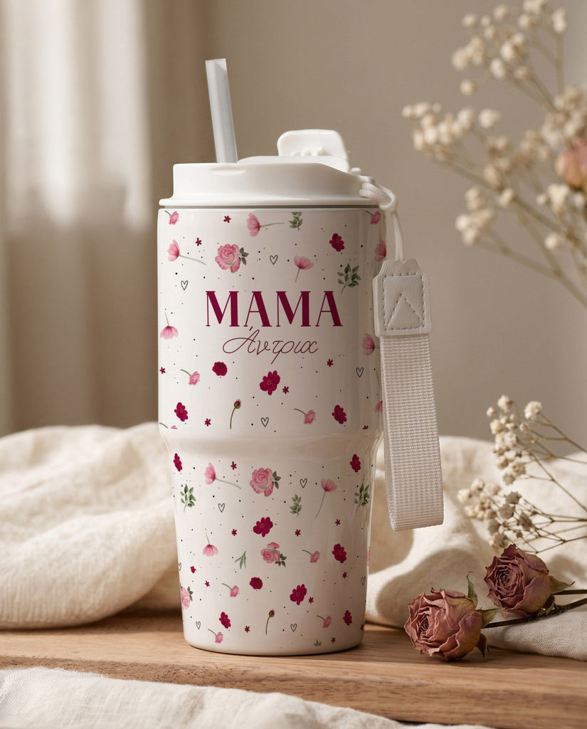 Roses Pattern - Tumbler With Portable lid - GOTShirts