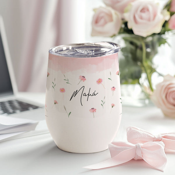 Mother Pink Flowers - Magnetic Puzzle & Wine Mug Gift Box - GOTShirts