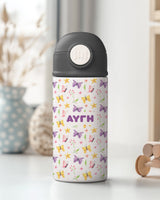 Butterflies - Double Wall Colored Water Bottle - GOTShirts