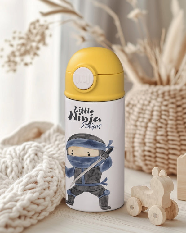 Ninja - Double Wall Colored Water Bottle - GOTShirts