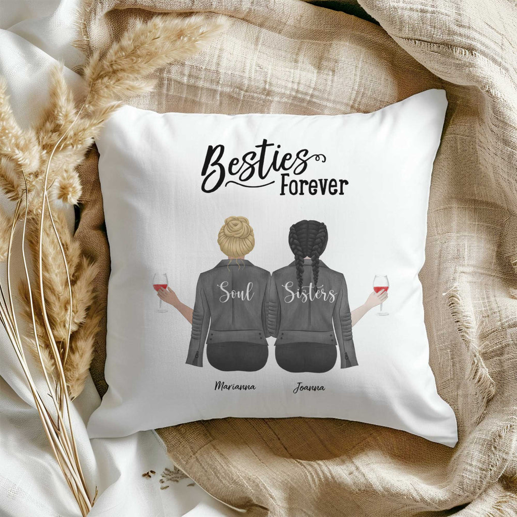 Best Friends Illustration - White Pillow - GOTShirts