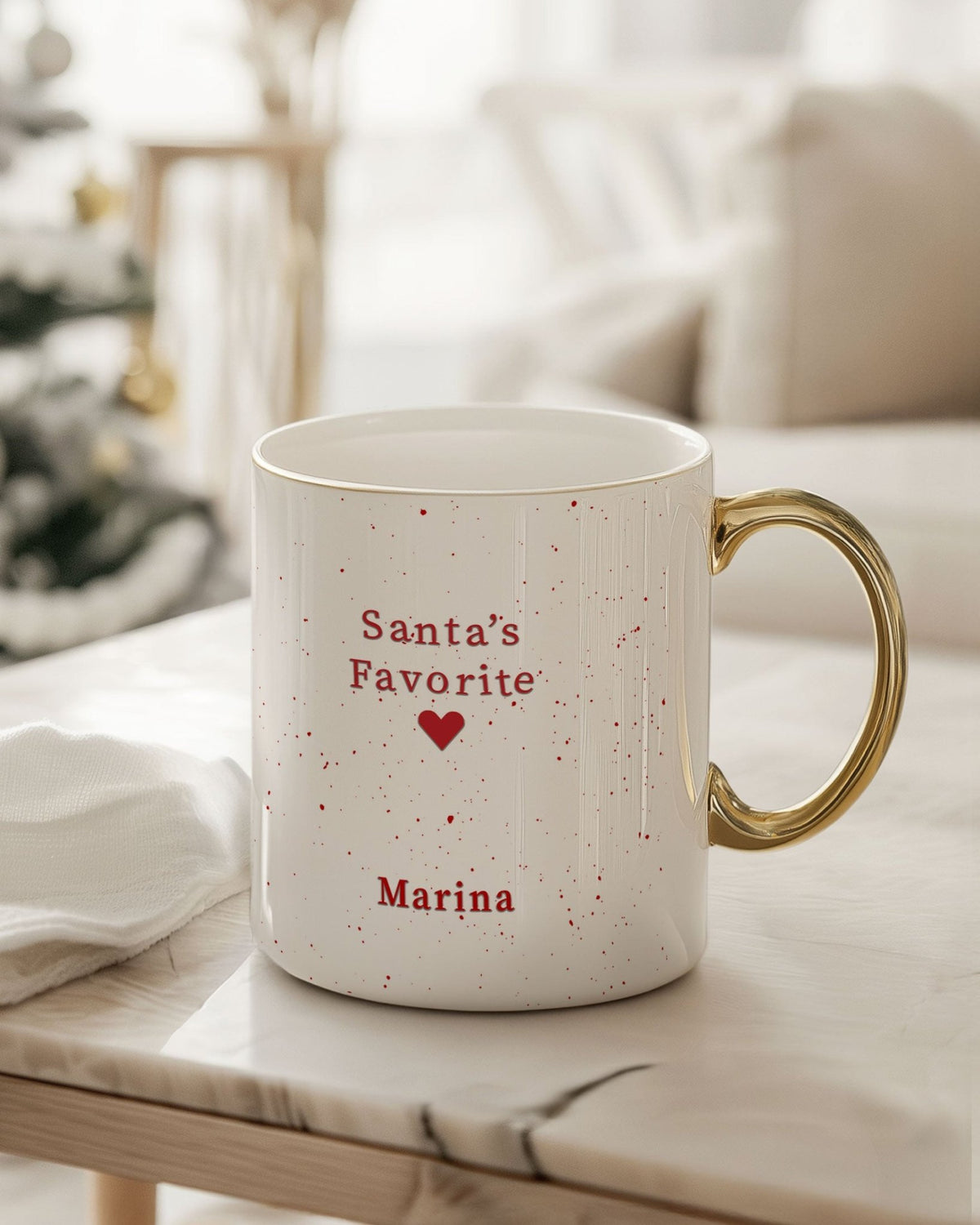 Santa's Favorite - Ceramic Gold Handle Mug - GOTShirts