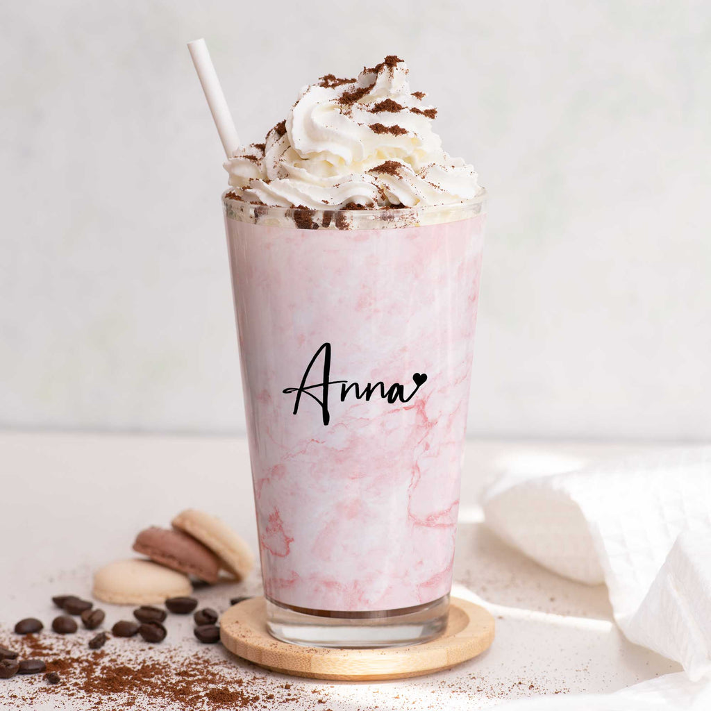 Name & Heart - Glass Latte Mug - GOTShirts
