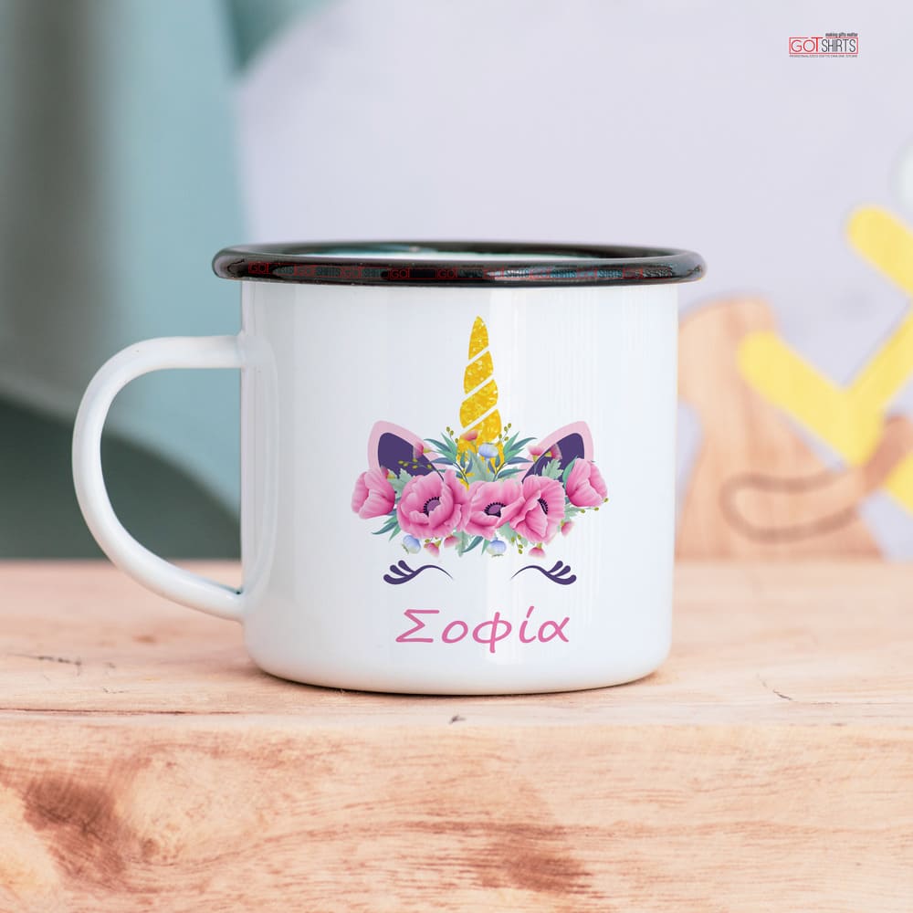 Unicorn Face - Stainless Steel Enamel Mug