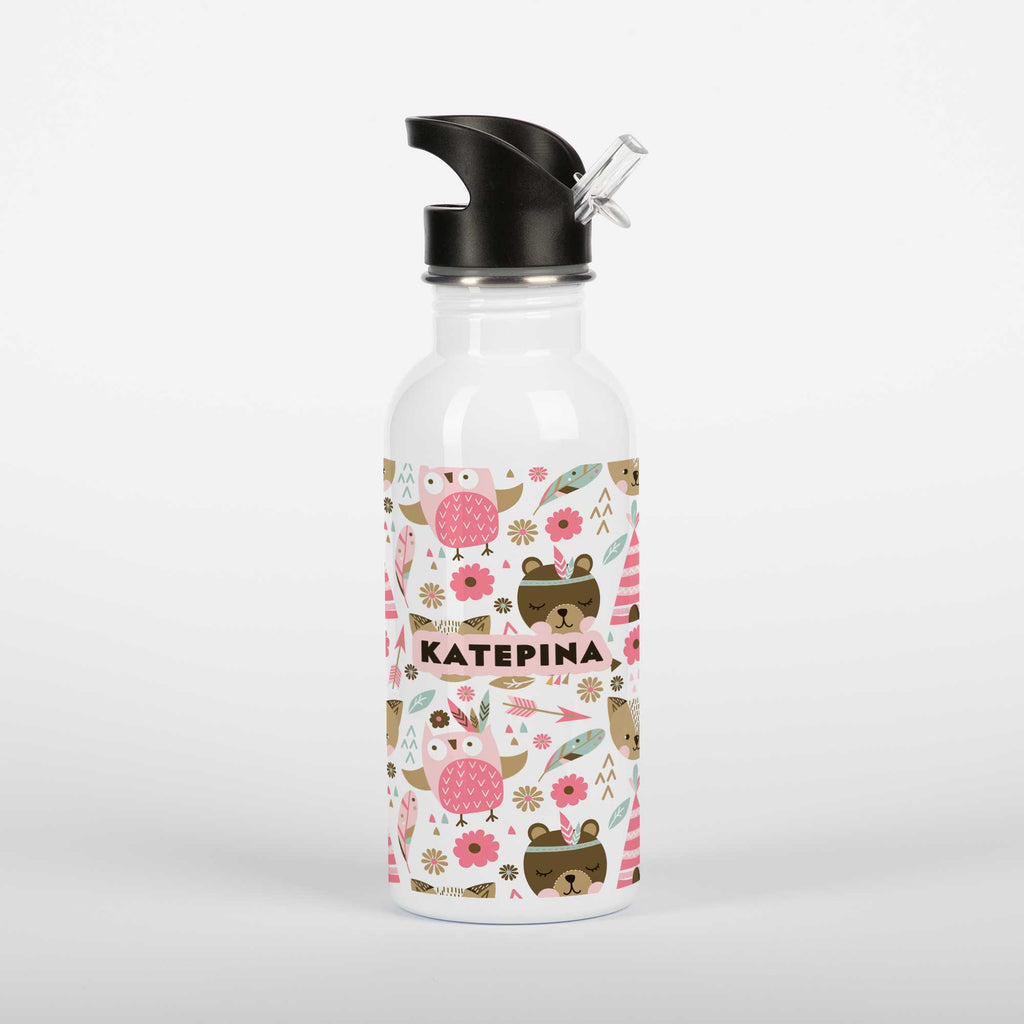 Pink Animals Pattern - Stainless Steel Water Bottle 600ml - GOTShirts