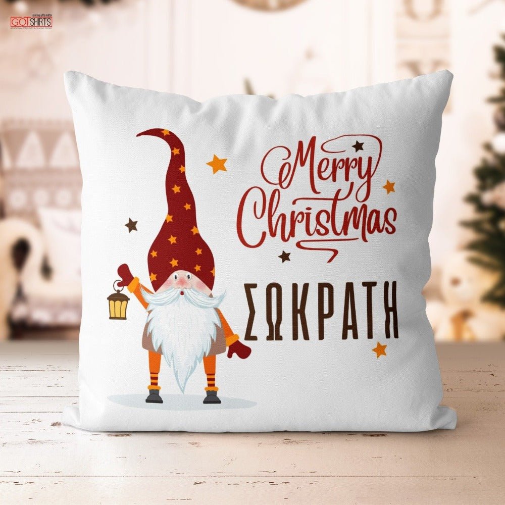 Christmas Pillow - Red Gnome - GOTShirts