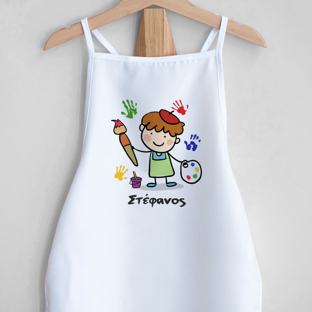 Little Painter Boy - Children's White Apron