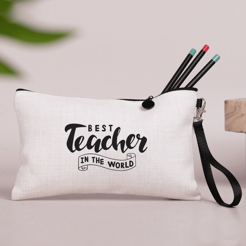 Best Teacher In The World - Linen Pencil Case - GOTShirts