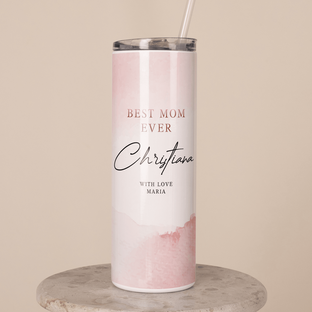 Best Mom Ever - Stainless Steel Skinny Tumbler With Straw - GOTShirts