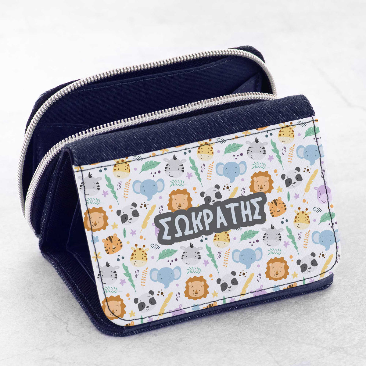 Boy Animals Pattern - Kid's Jean Wallet - GOTShirts