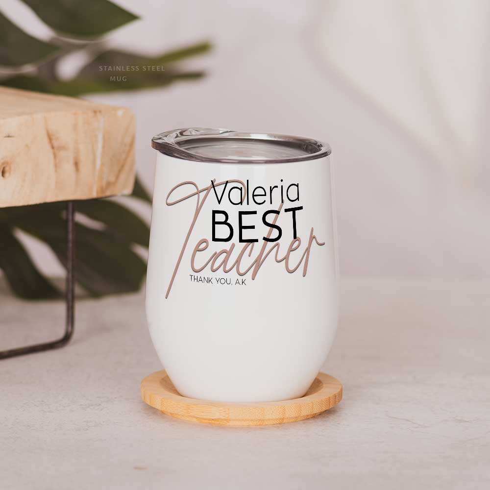 Best Teacher - Stainless Steel White Mug - GOTShirts