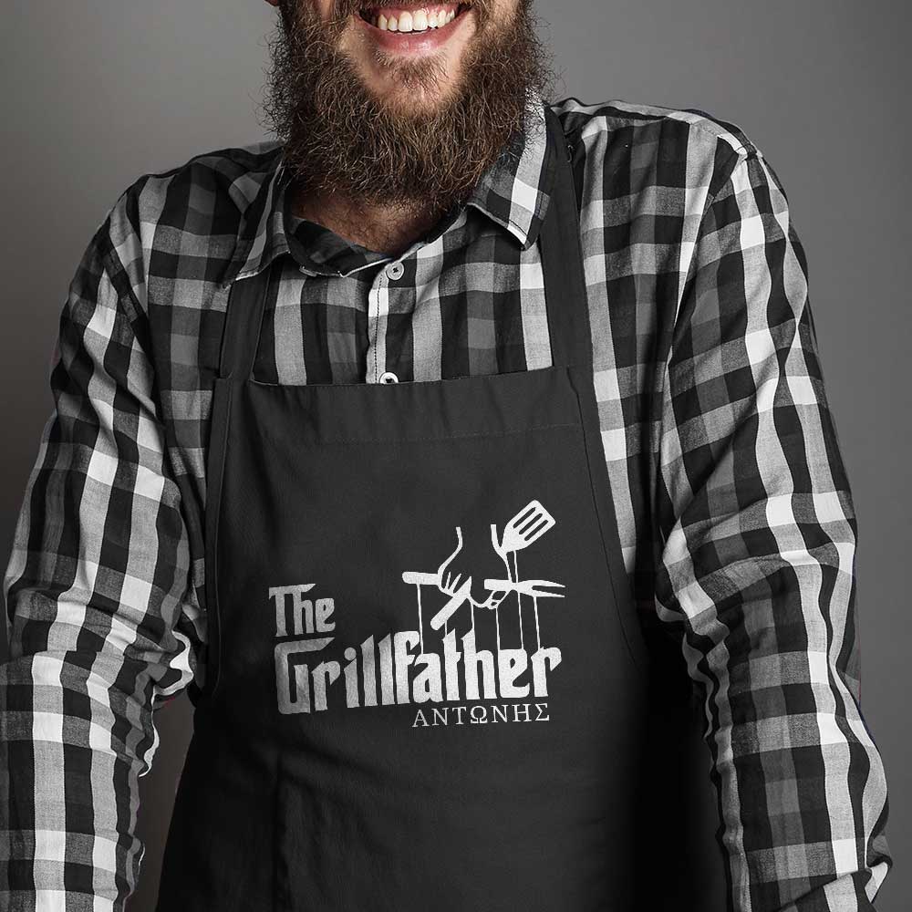 The Grillfather - Black Apron - GOTShirts