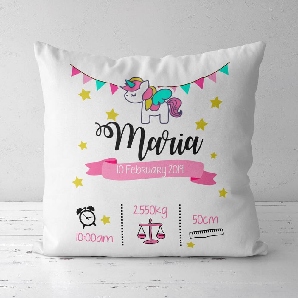 Unicorn Newborn - White Pillow