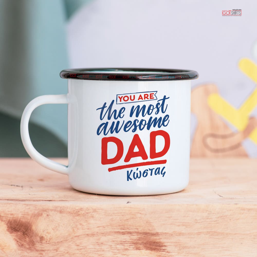 The Most Awesome Dad - Stainless Steel Enamel Mug - GOTShirts