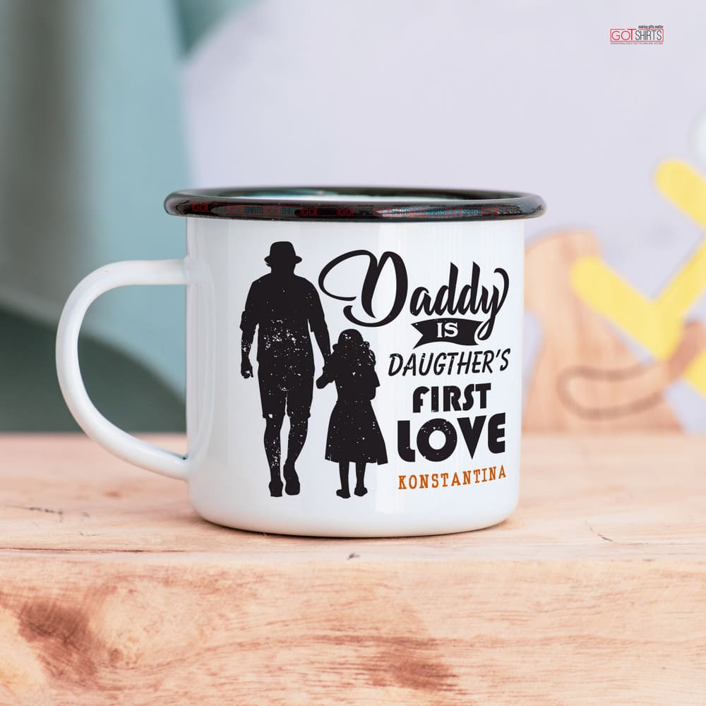 Daughter's First Love - Stainless Steel Enamel Mug - GOTShirts