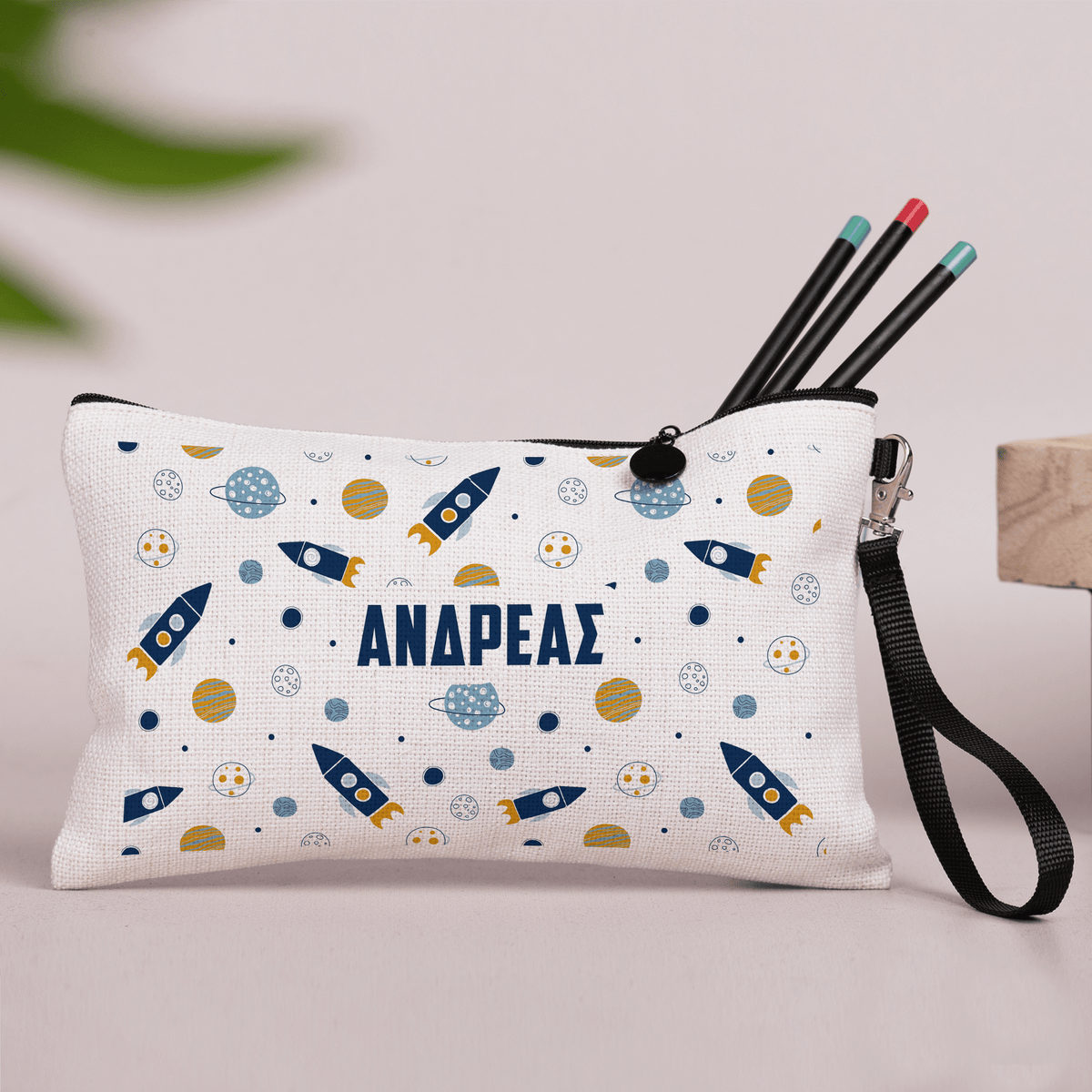 Rockets Pattern - Linen Pencil Case - GOTShirts
