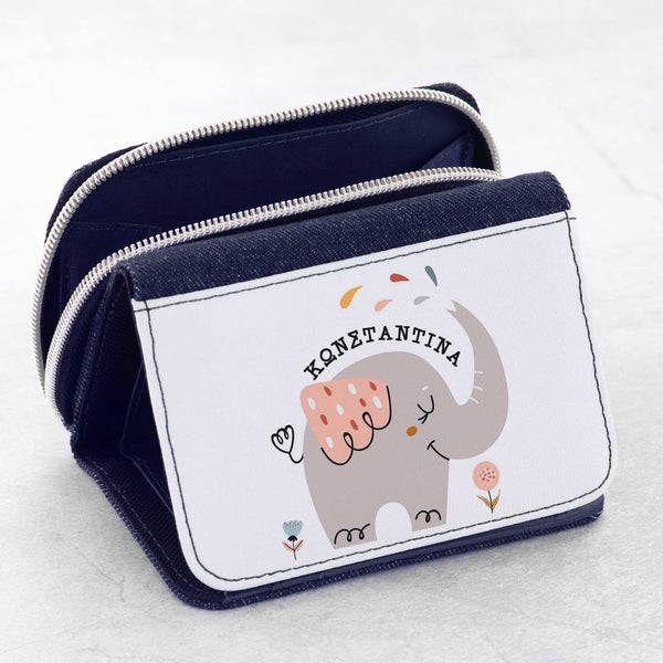 Cute Elephant - Kid's Jean Wallet - GOTShirts
