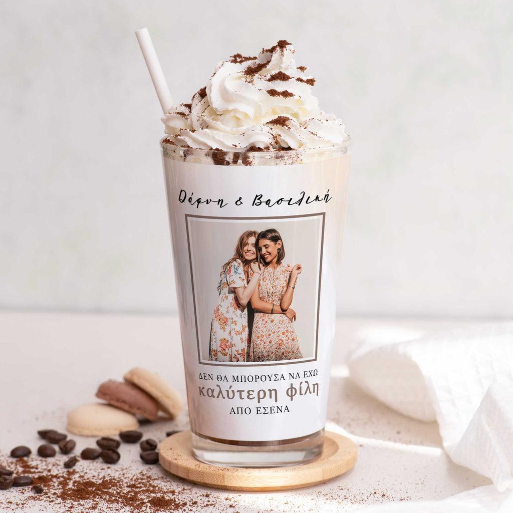 Best Friends Photo - Glass Latte Mug - GOTShirts