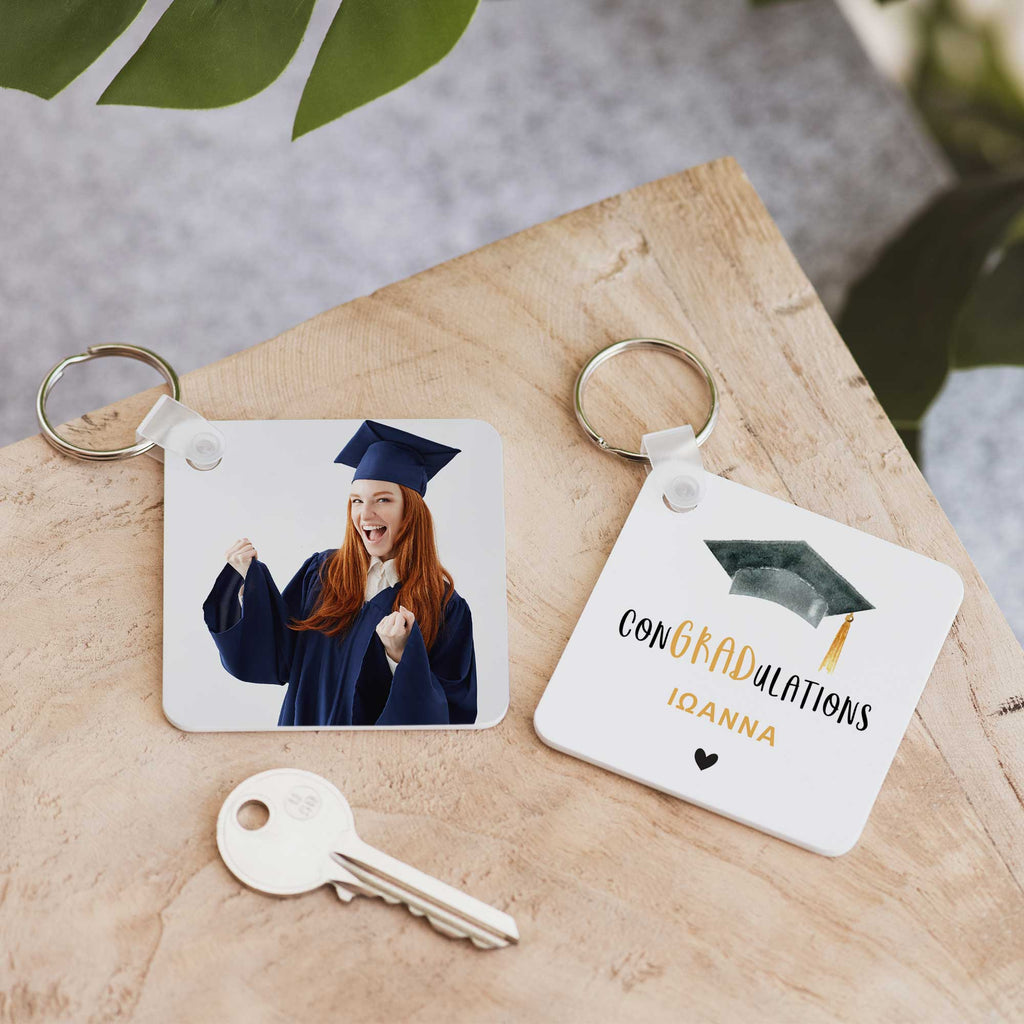 conGRADulations - Square Plastic Keyring