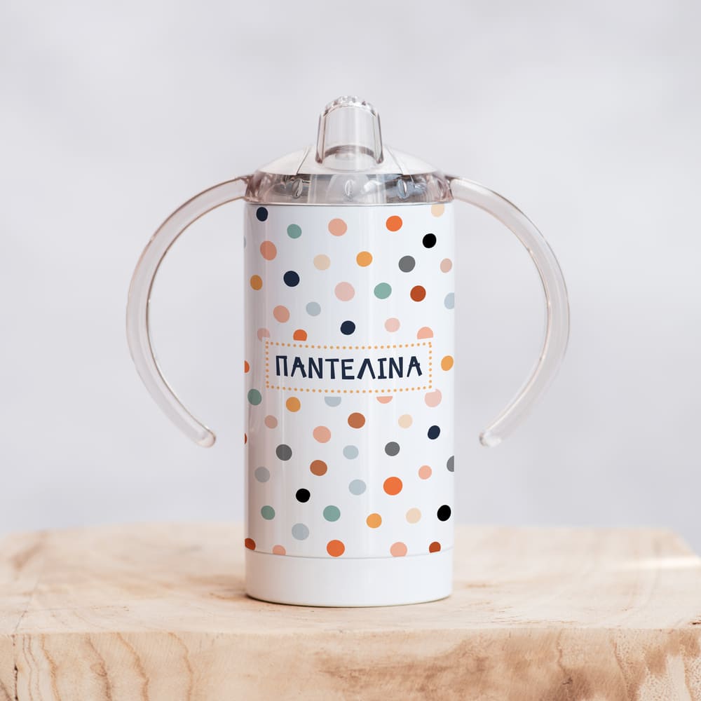 Dots - Straight Double Wall Stainless Steel Sippy Cup - GOTShirts