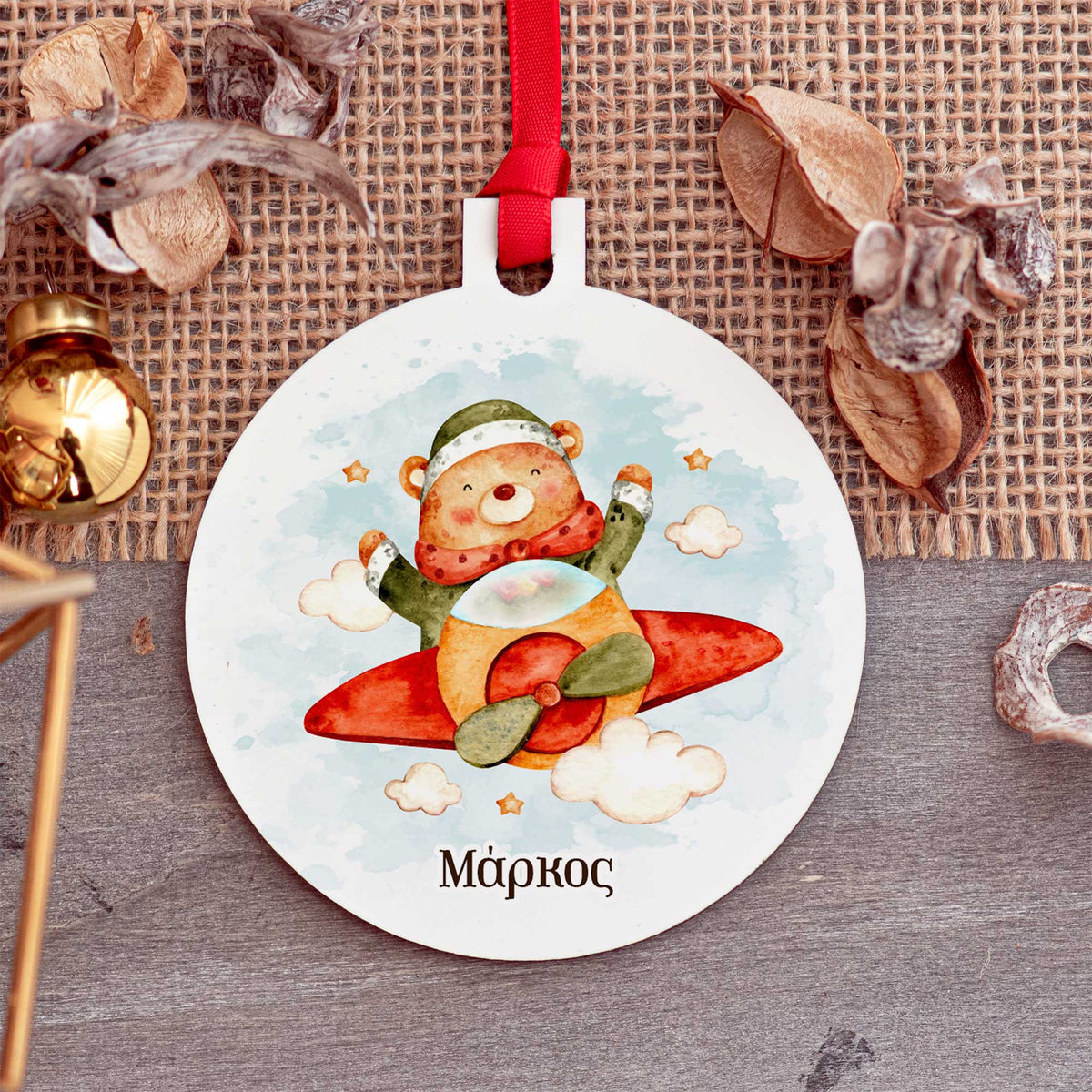 Plane Bear - Wooden Ornament - GOTShirts