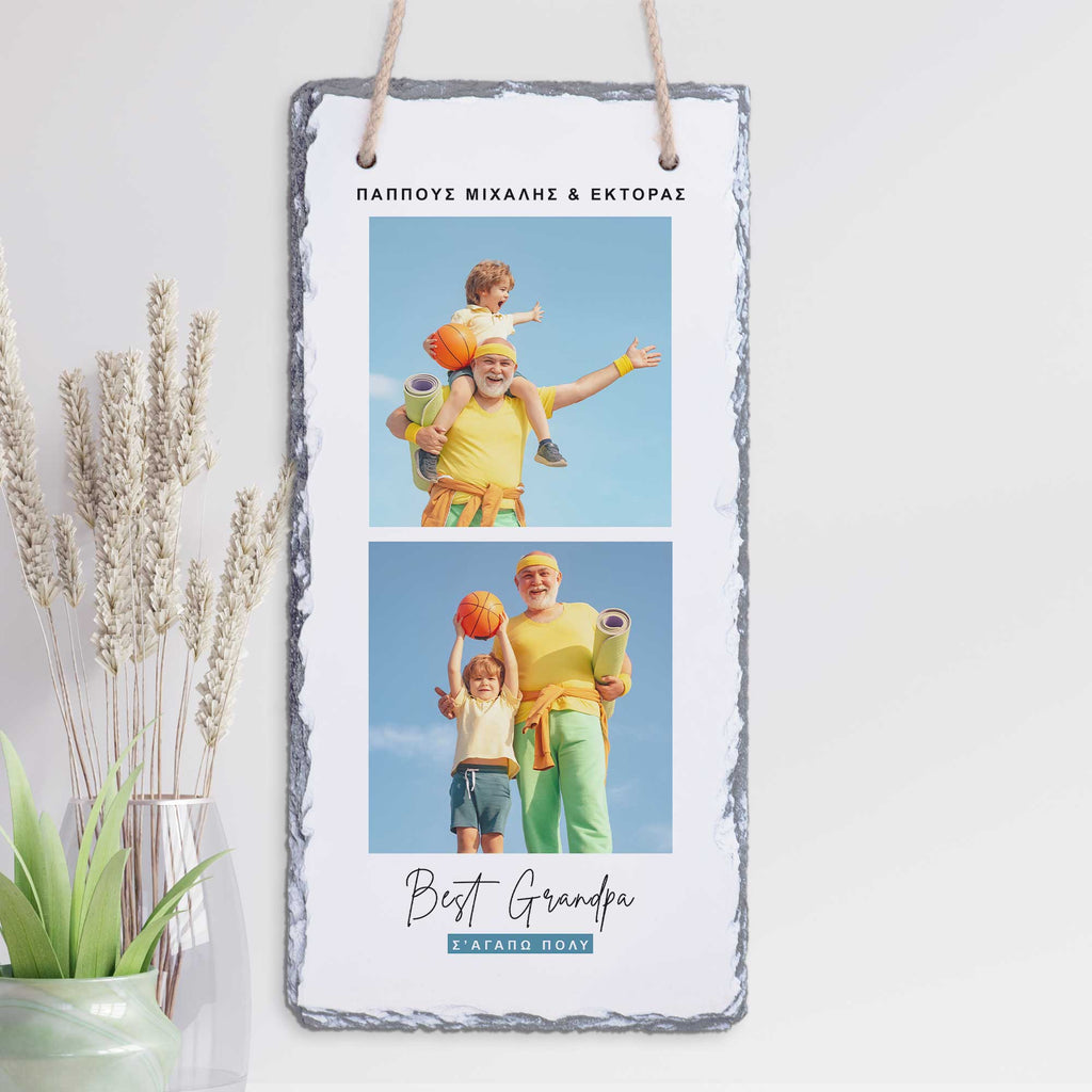 Best Grandpa - Wall Hanging Rock Slate - GOTShirts