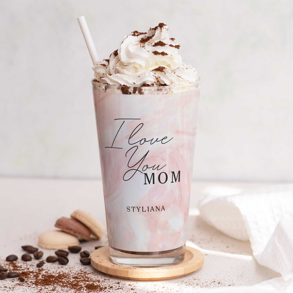 I Love You Mom - Glass Latte Mug - GOTShirts
