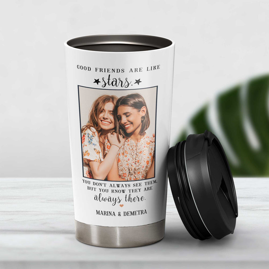 Friends Are Like Stars - Stainless Steel Travel Mug