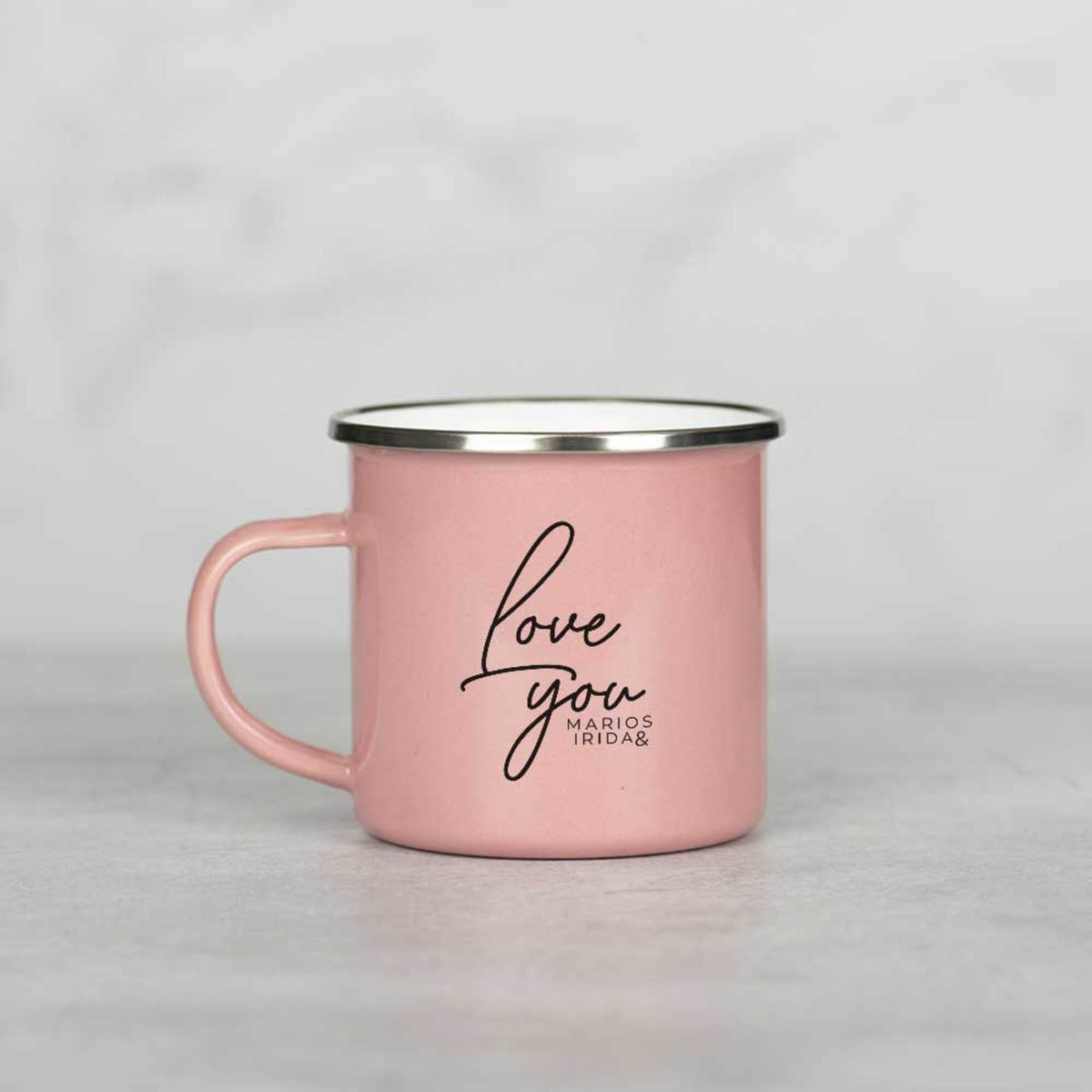 Love You - Colored Enamel Stainless Steel Mug - GOTShirts