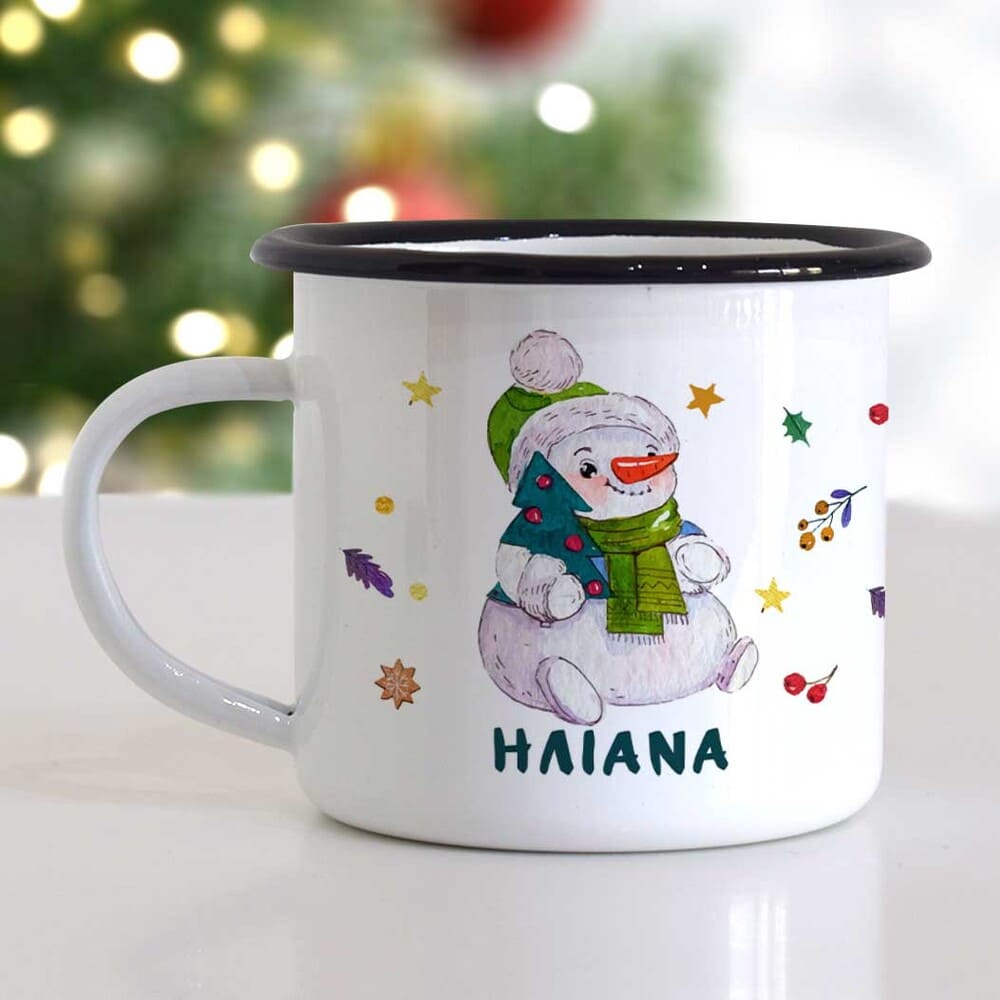 Snowman - Christmas S/Steel Enamel Mug
