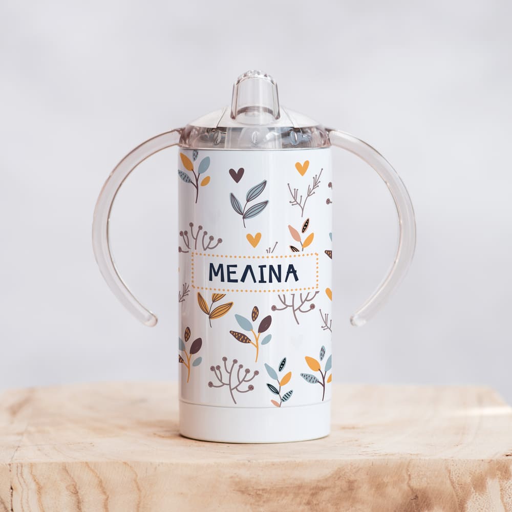Flowers - Straight Double Wall Stainless Steel Sippy Cup