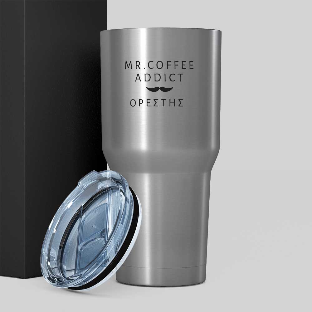Mr. Coffee Addict - GIGA Stainless Steel Thermos 880ml - GOTShirts