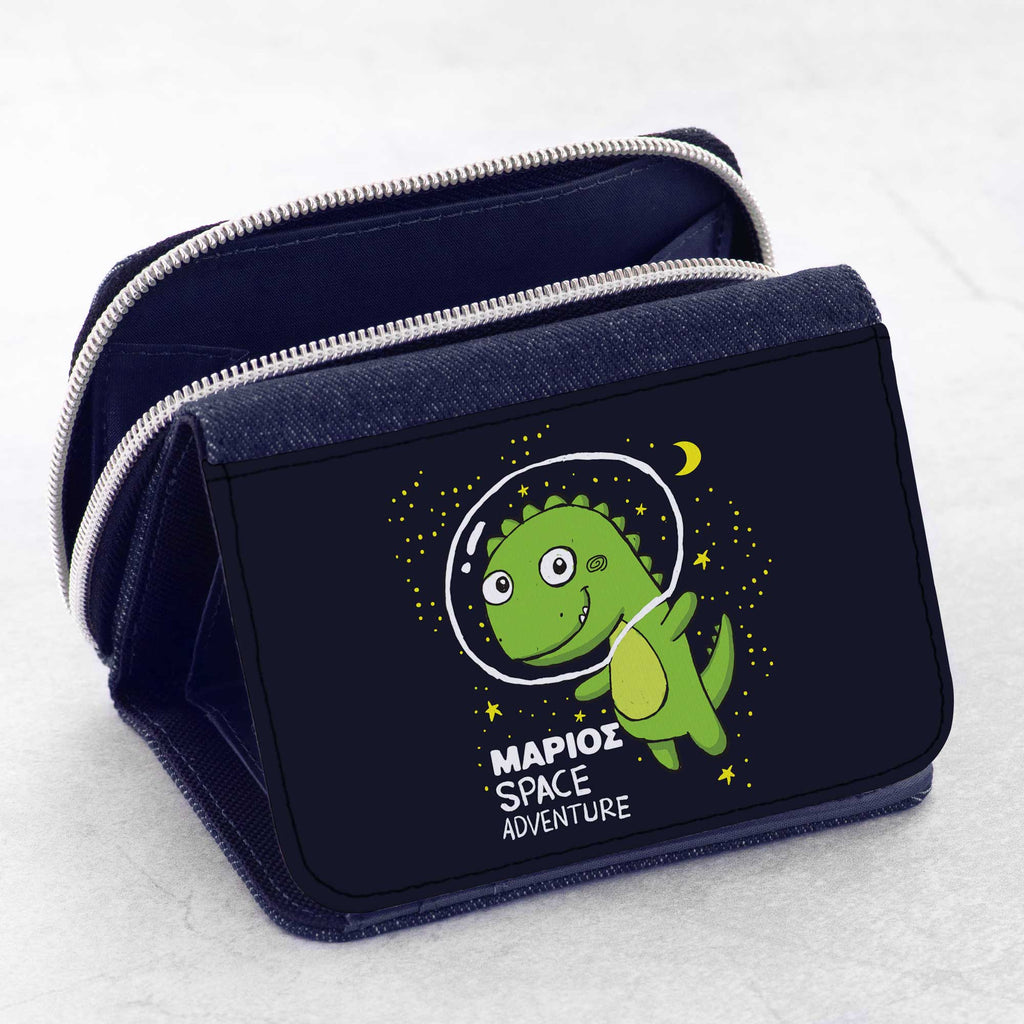 Dinosaur In Space - Kid's Jean Wallet - GOTShirts