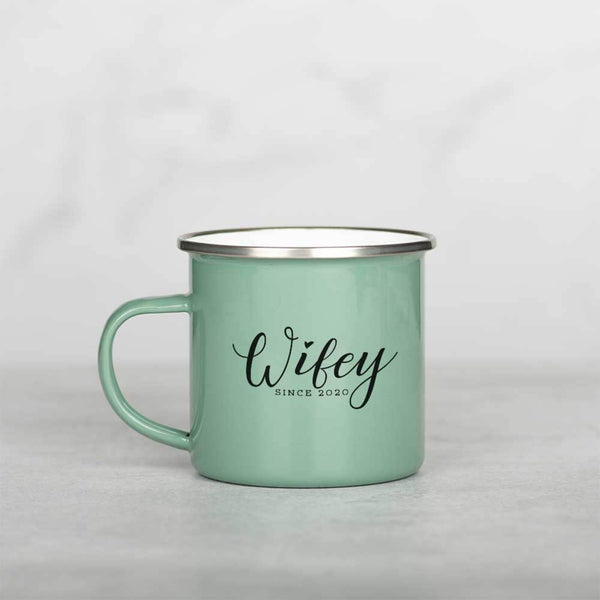 Wifey - Colored Enamel Stainless Steel Mug - GOTShirts
