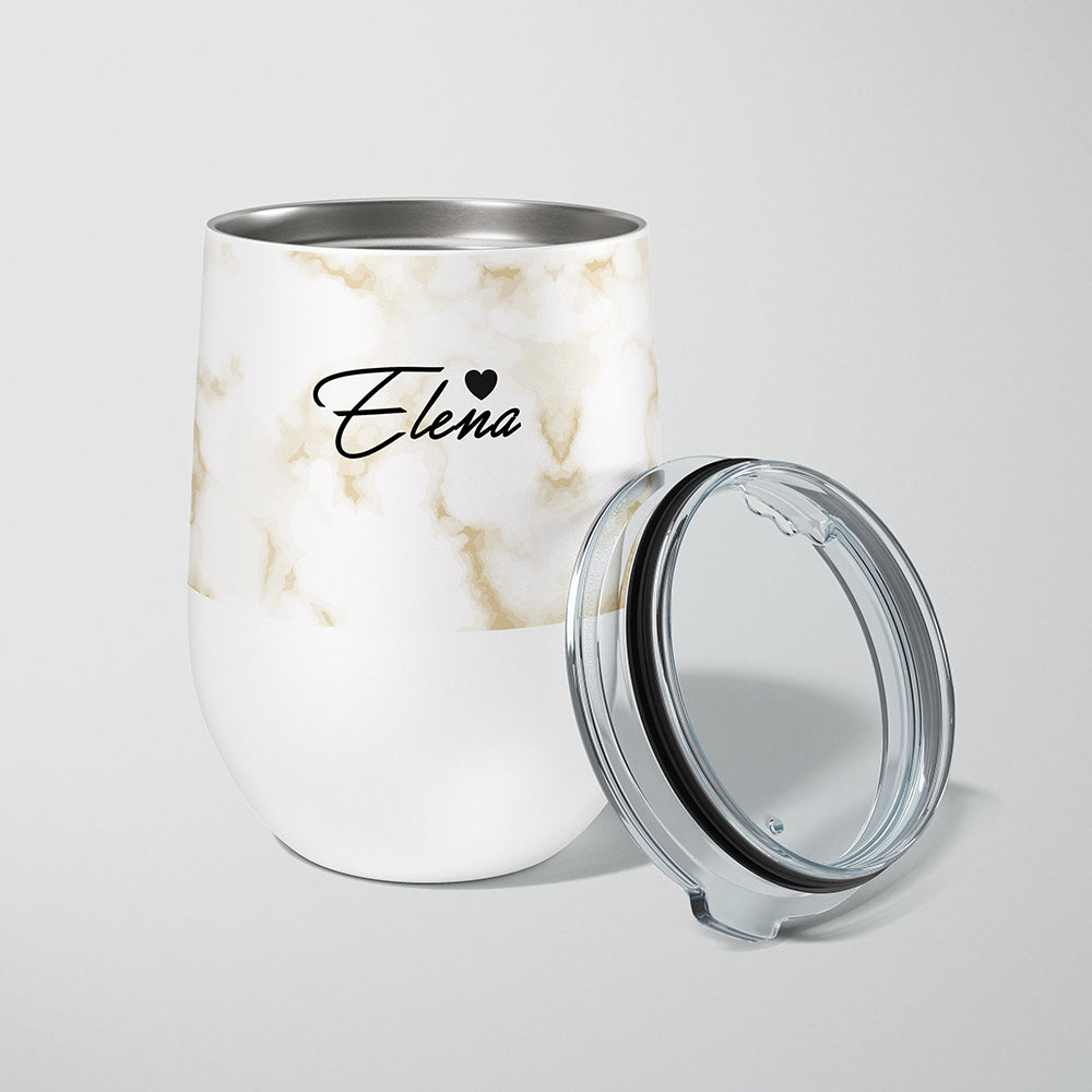 Yellow Marble - Stainless Steel White Mug