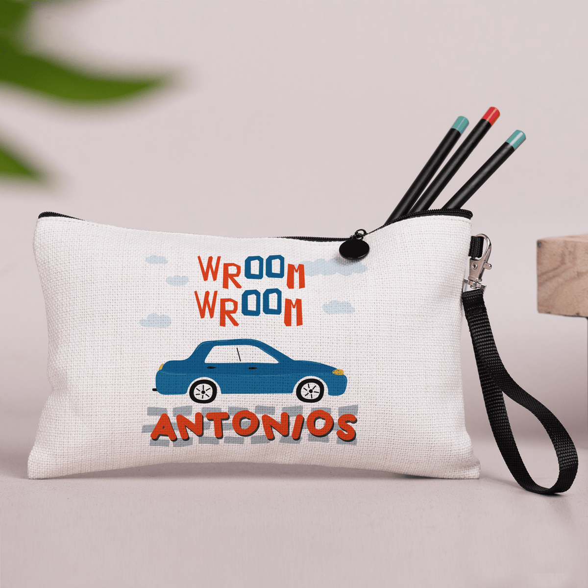Blue Car - Linen Pencil Case - GOTShirts