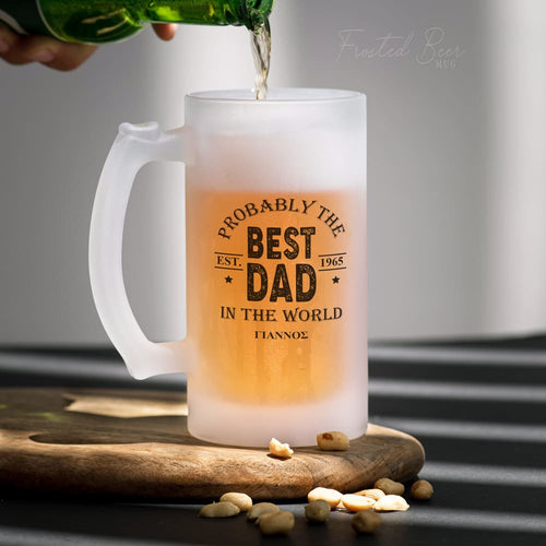 Probably The Best Dad - Frosted Beer Glass - GOTShirts
