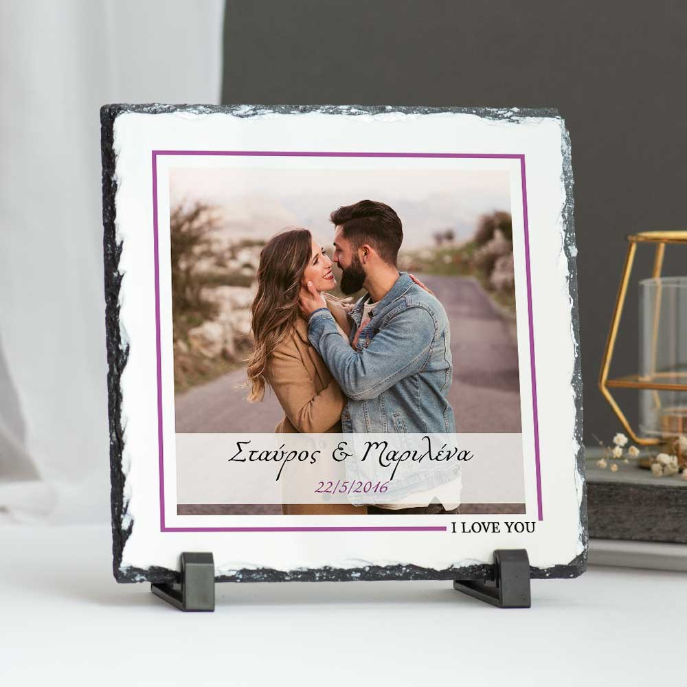 Purple Design - Rock Photo Slate Square - GOTShirts