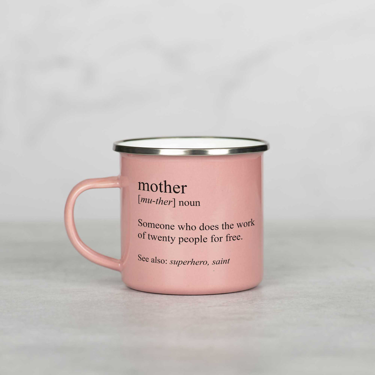 "Mother" Definition - Colored Enamel Stainless Steel Mug - GOTShirts