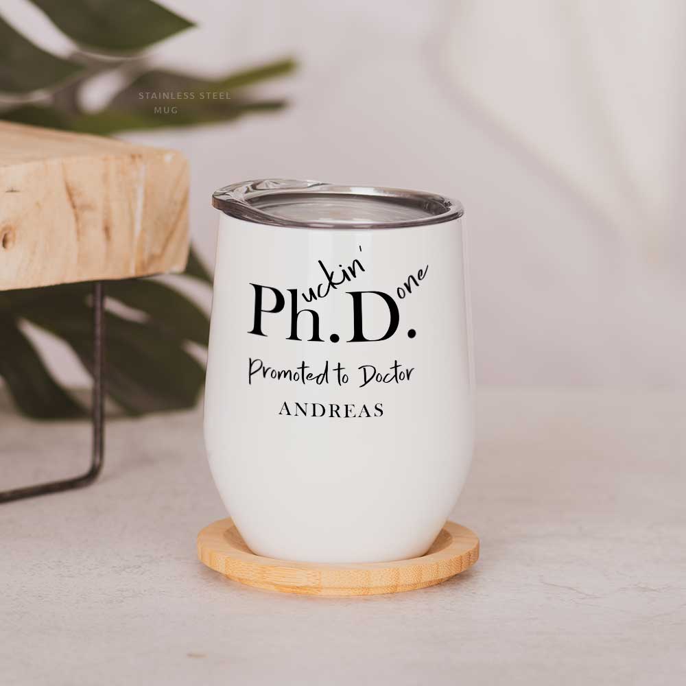 Ph.uckin' D.one - Stainless Steel White Mug - GOTShirts