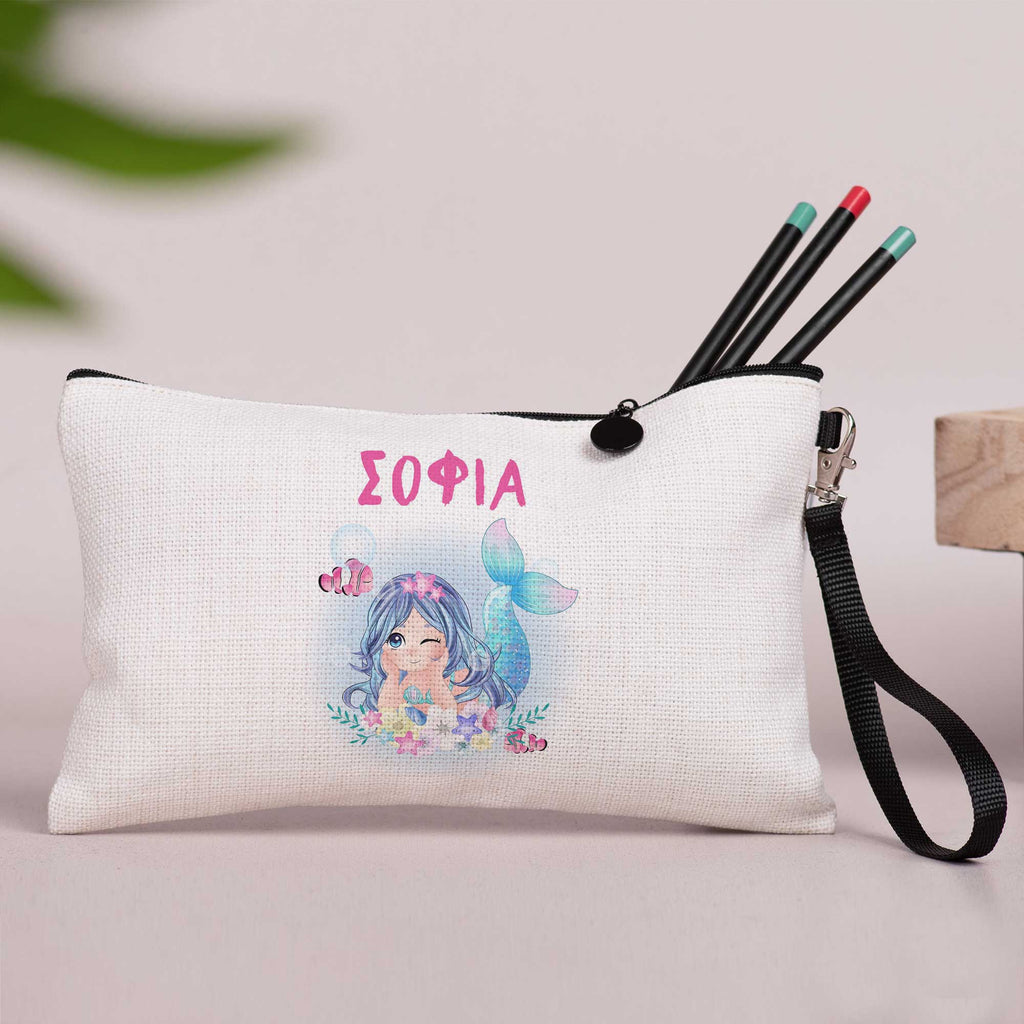 Mermaid - Linen Pencil Case