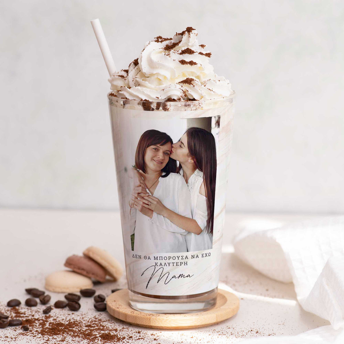 Best Mom In The World Photo - Glass Latte Mug - GOTShirts