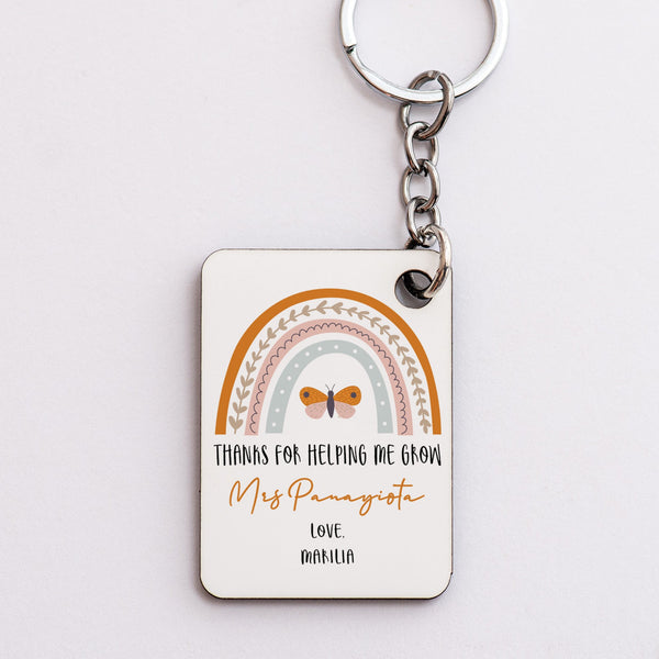 Teacher Rainbow - Wooden Keyring (One Side Print) - GOTShirts